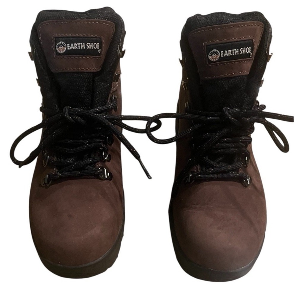 Earth Shoe Fulton Women's 8.5  Hiking Boots Brown Suede Lace Up See Pics Damage